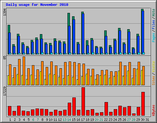 Daily usage for November 2010