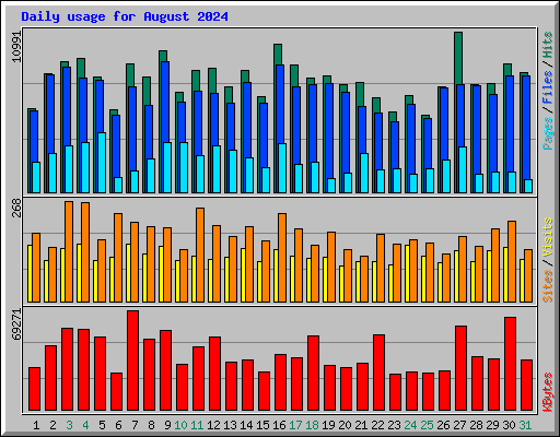 Daily usage for August 2024