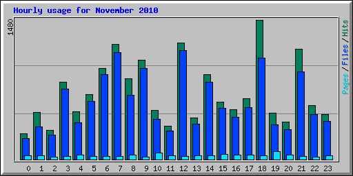 Hourly usage for November 2010