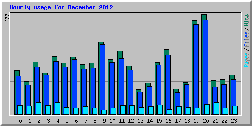 Hourly usage for December 2012