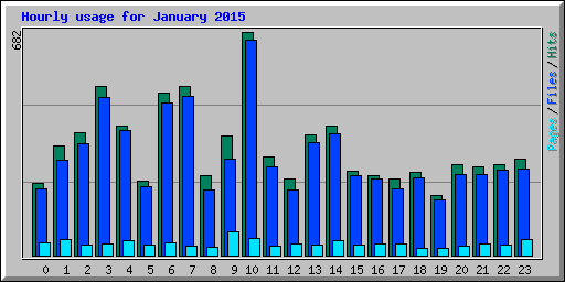 Hourly usage for January 2015