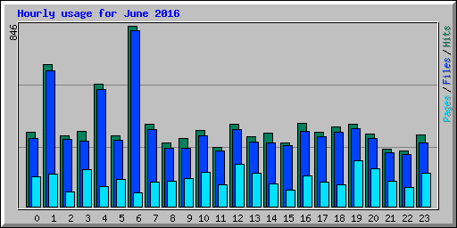 Hourly usage for June 2016