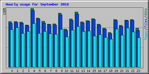 Hourly usage for September 2016