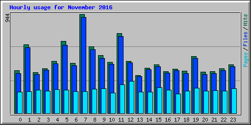 Hourly usage for November 2016