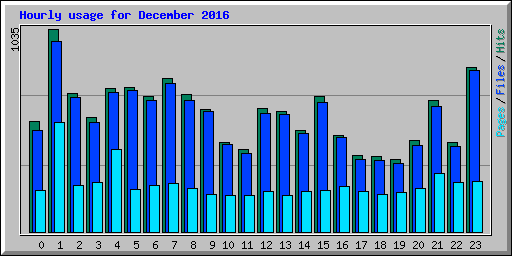 Hourly usage for December 2016