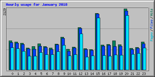Hourly usage for January 2018