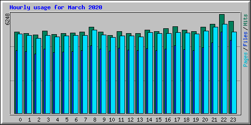 Hourly usage for March 2020