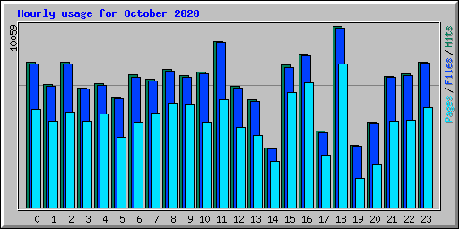 Hourly usage for October 2020