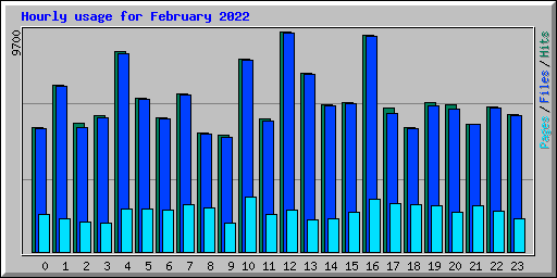 Hourly usage for February 2022