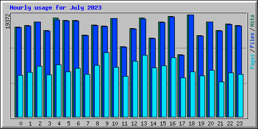 Hourly usage for July 2023