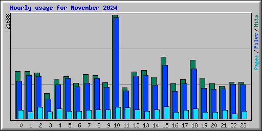 Hourly usage for November 2024